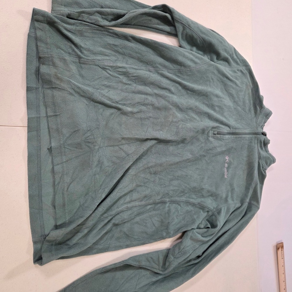 Columbia Womens Sage Green Fleece 1/4 Zip Pullover Sweater Size Medium